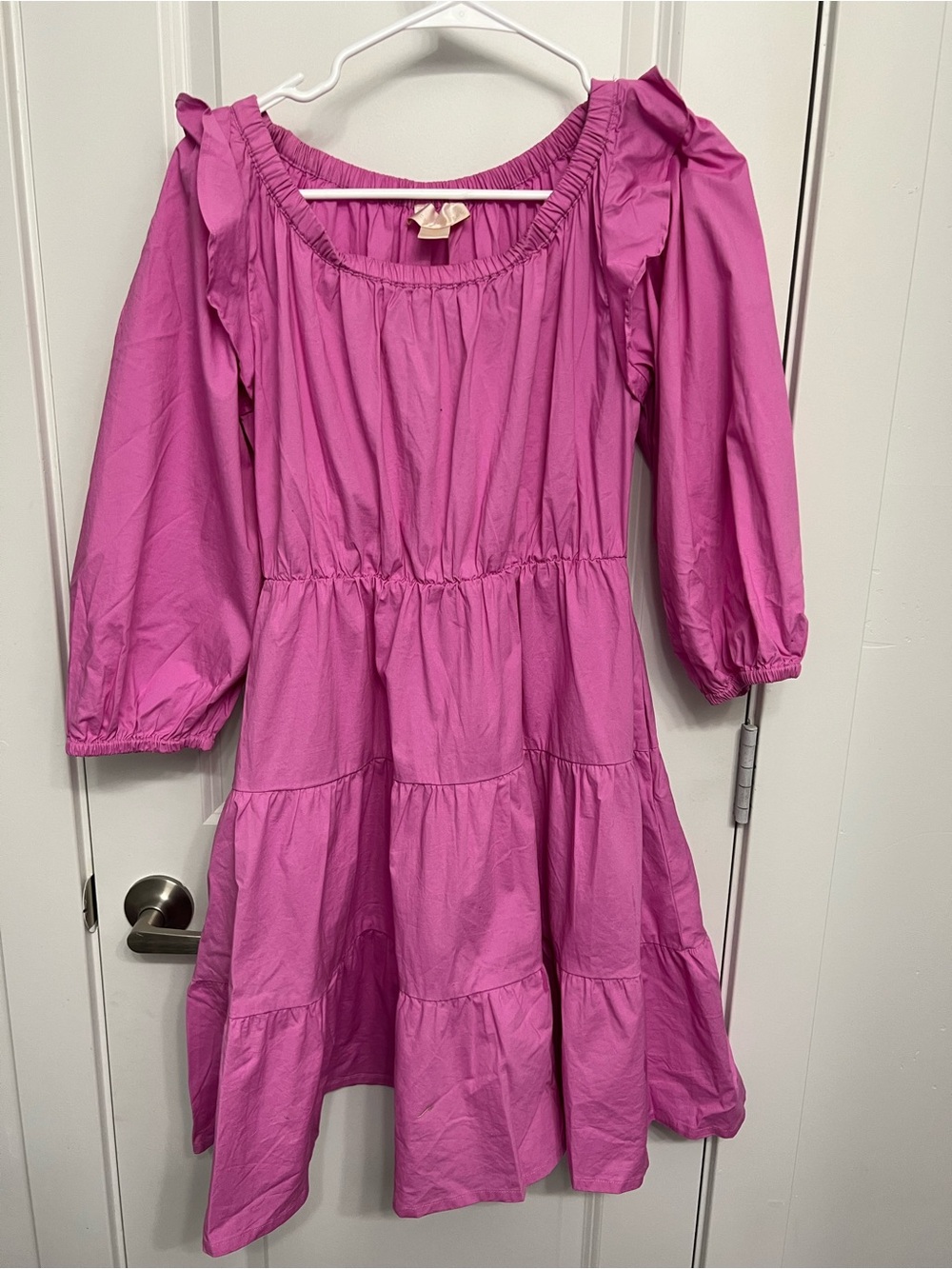 Rachel Parcell Pink Tiered Long-Sleeve Dress
